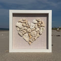 Framed Coastal Coral Heart - Seashell Wall art