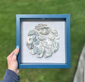 Blue Oyster Seashell Shadowbox - Authentic Sanibel Island seashells