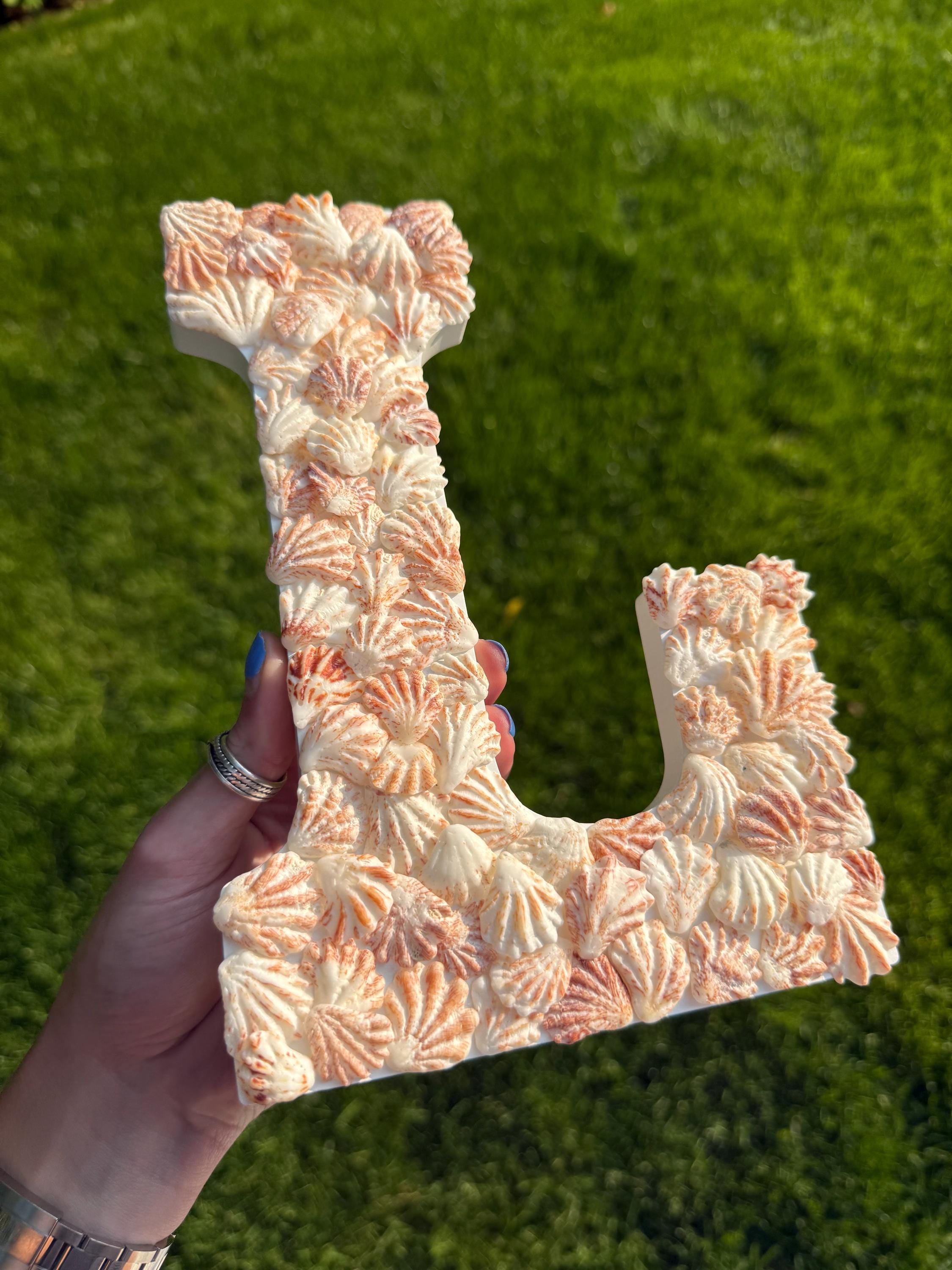 Custom Seashell Letter - Decorative Letters for wall - Kitten paw