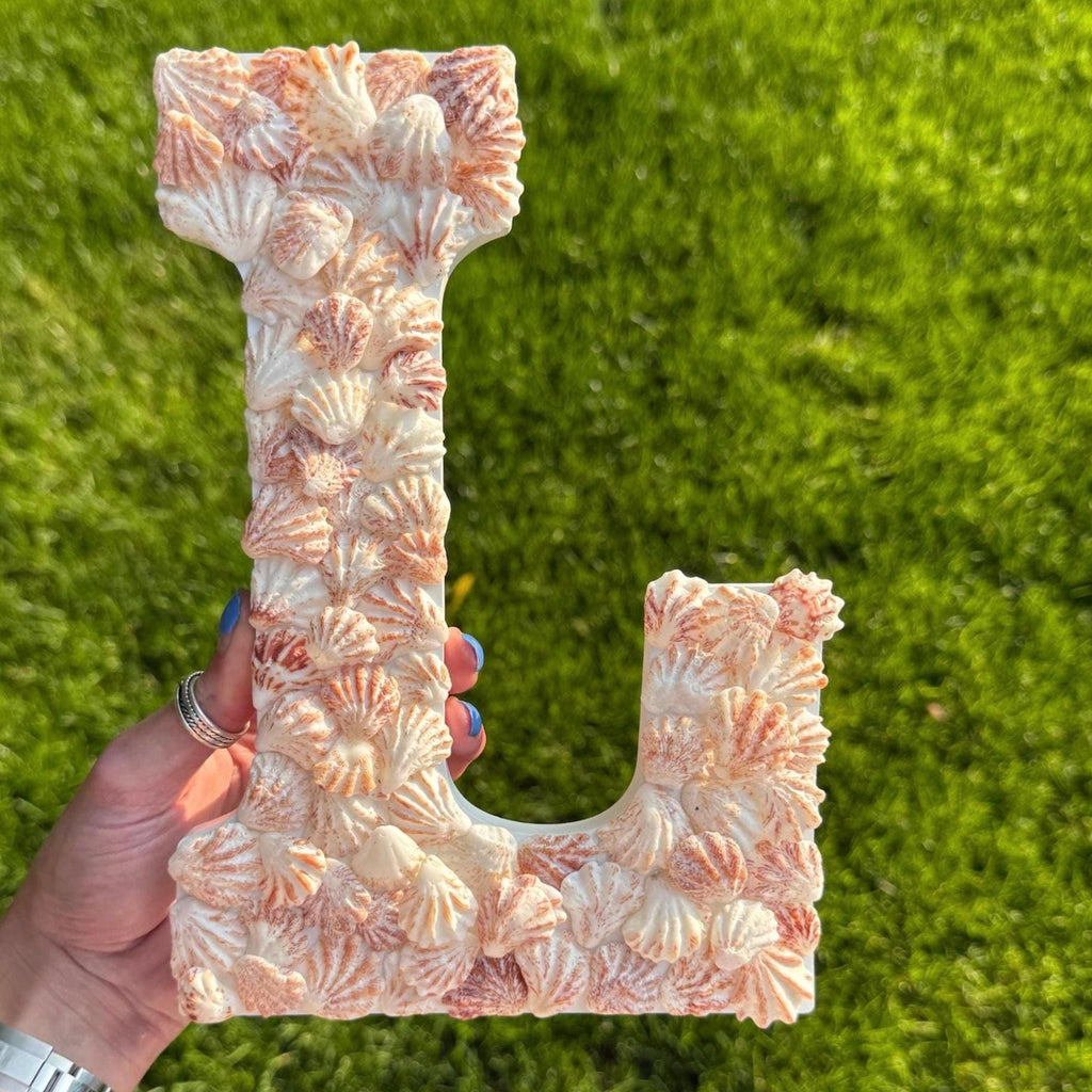 Custom Seashell Letter - Decorative Letters for wall - Kitten paw